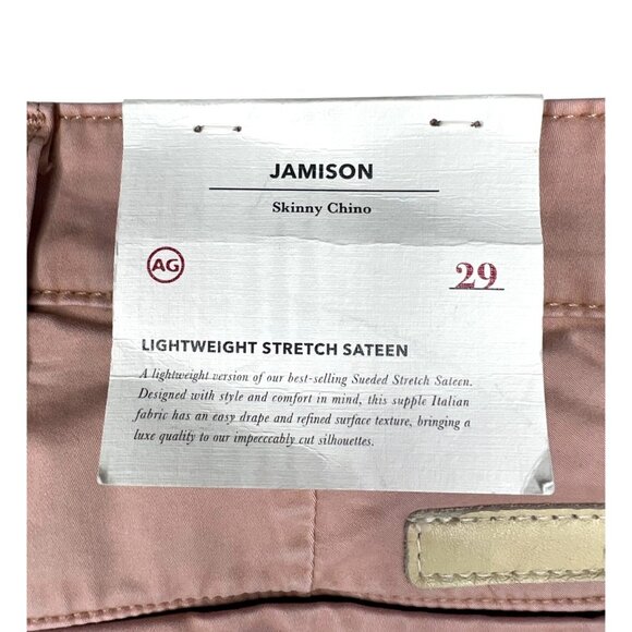 Adriano Goldschmied Mens Jamison Skinny Chino Pants Light Mauve Pink Size 29 - Picture 11 of 15